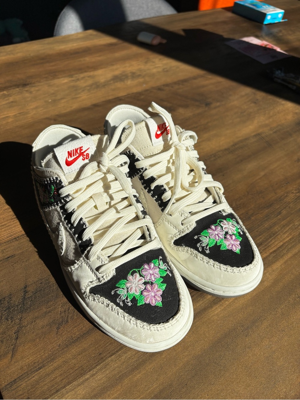 Nike SB Dunk Low x N7 “Black & Sail” Sneakers. Size 5.5 men’s (7 women’s)